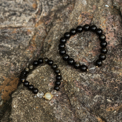 Twin Flame Obsidian Bracelets