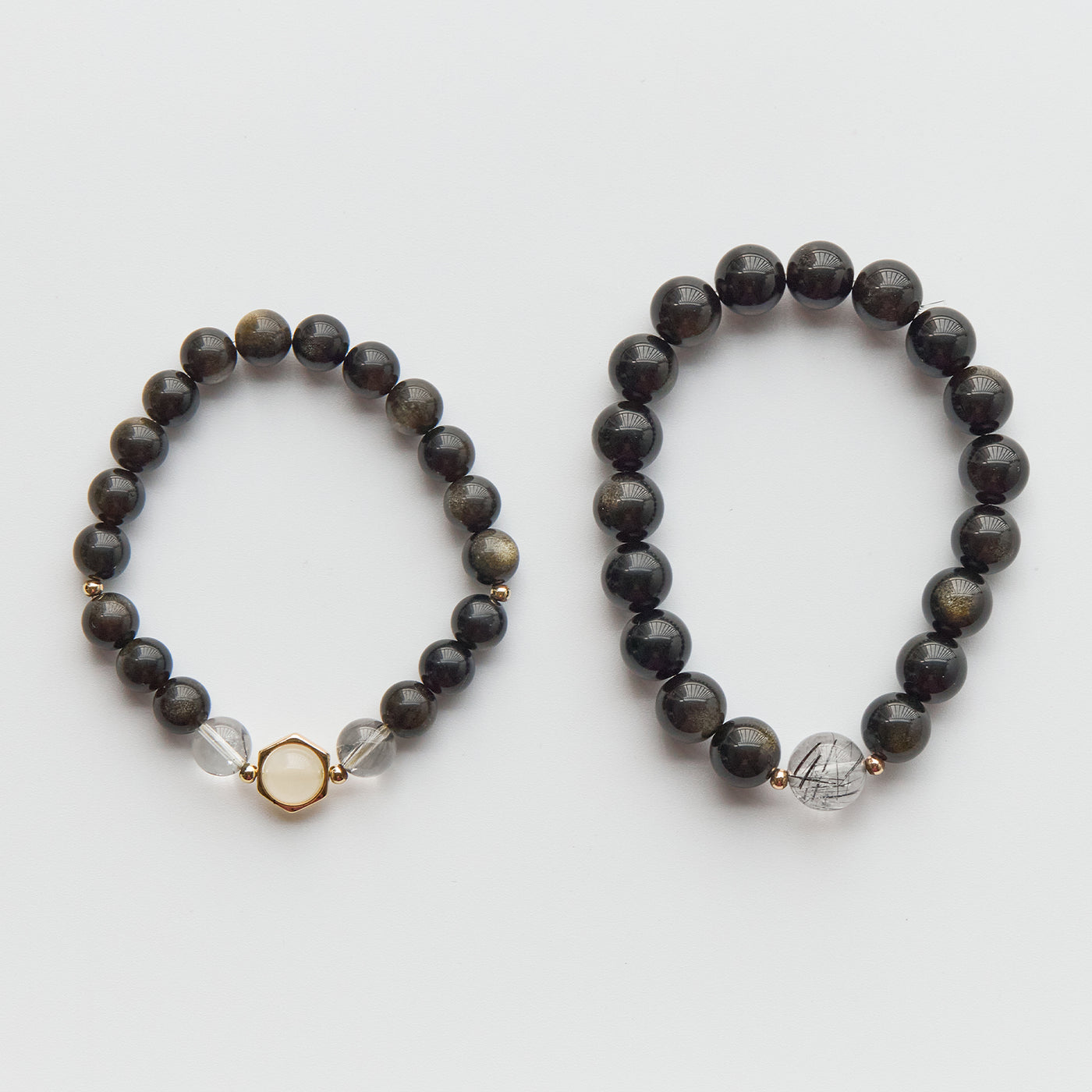 Twin Flame Obsidian Bracelets