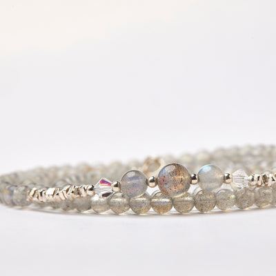 Lunar Veil Triple-Wrap Necklace & Bracelet
