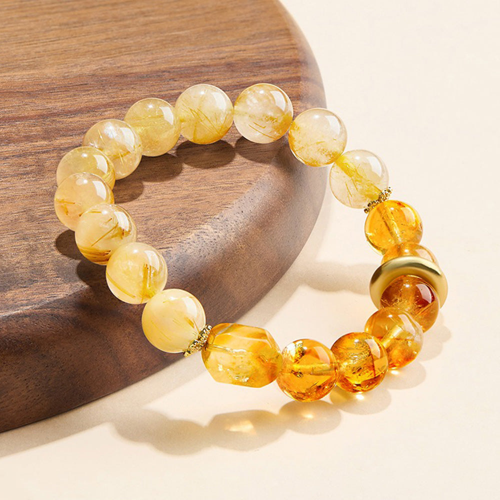 The Golden Rutile Wealth Stream Bracelet