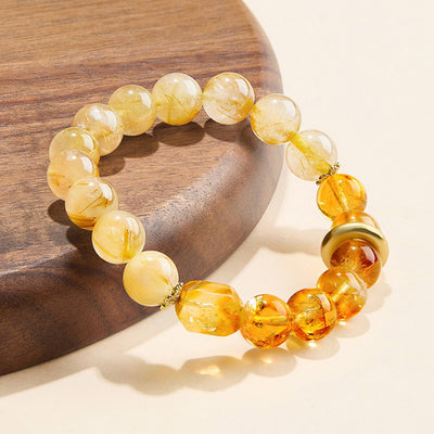 The Golden Rutile Wealth Stream Bracelet